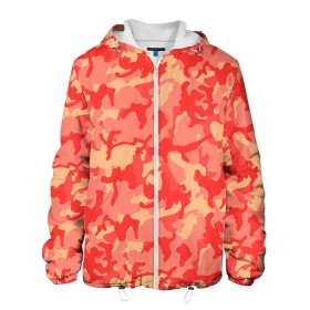 Мужская куртка 3D с принтом Оранжевый камуфляж в Курске, ткань верха — 100% полиэстер, подклад — флис | прямой крой, подол и капюшон оформлены резинкой с фиксаторами, два кармана без застежек по бокам, один большой потайной карман на груди. Карман на груди застегивается на липучку | camouflage | camuflage | kamouflage | orange | pink | абстракция | камуфляж | комуфляж | оранжевый | пятна | розовый