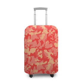 Чехол для чемодана 3D с принтом Оранжевый камуфляж в Курске, 86% полиэфир, 14% спандекс | двустороннее нанесение принта, прорези для ручек и колес | camouflage | camuflage | kamouflage | orange | pink | абстракция | камуфляж | комуфляж | оранжевый | пятна | розовый