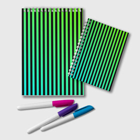 Блокнот с принтом Пикси полосы в Курске, 100% бумага | 48 листов, плотность листов — 60 г/м2, плотность картонной обложки — 250 г/м2. Листы скреплены удобной пружинной спиралью. Цвет линий — светло-серый
 | абстракция | волны | геометрия | градиент | графен | графика | карбон | коллаж | кристаллы | кубизм | линия | мозаика | палитра | пиксели | пикси | полосатая | полоска | полосы | поп | радуга | радужная
