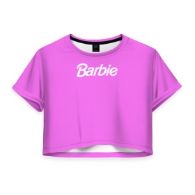 Женская футболка Crop-top 3D с принтом Barbie в Курске, 100% полиэстер | круглая горловина, длина футболки до линии талии, рукава с отворотами | barbie | барби | кукла | кукла барби