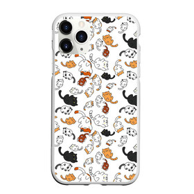 Чехол для iPhone 11 Pro Max матовый с принтом кошачьи валяния в Курске, Силикон |  | белая кошка | белый | кот | кошачьи потягушки | кошка | милая мордочка | милота | рыжая кошка | рыжий | чёрная кошка | чёрный
