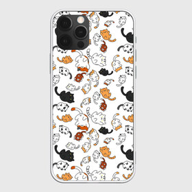Чехол для iPhone 12 Pro Max с принтом кошачьи валяния в Курске, Силикон |  | белая кошка | белый | кот | кошачьи потягушки | кошка | милая мордочка | милота | рыжая кошка | рыжий | чёрная кошка | чёрный