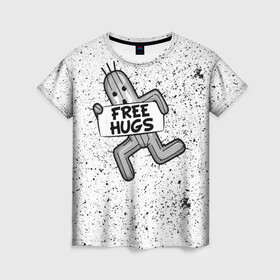 Женская футболка 3D с принтом FREE HUGS в Курске, 100% полиэфир ( синтетическое хлопкоподобное полотно) | прямой крой, круглый вырез горловины, длина до линии бедер | 7 remake | aerith | fantasy | ff7 | final | ps4 | red | shinra | square enix | vii remake | vii ремейк | айрис | последняя | ред | фантазия | фф7 | шинра