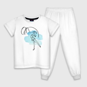 Детская пижама хлопок с принтом художественная гимнастика в Курске, 100% хлопок |  брюки и футболка прямого кроя, без карманов, на брюках мягкая резинка на поясе и по низу штанин
 | гимнастика | гимнастка | девушка | танец | художественная гимнастика