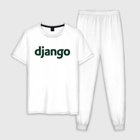 Мужская пижама хлопок с принтом Django в Курске, 100% хлопок | брюки и футболка прямого кроя, без карманов, на брюках мягкая резинка на поясе и по низу штанин
 | Тематика изображения на принте: django | джанго
