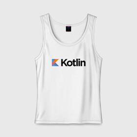 Женская майка хлопок с принтом Kotlin в Курске, 95% хлопок, 5% эластан |  | kotlin | котлин