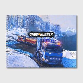 Альбом для рисования с принтом SNOWRUNNER в Курске, 100% бумага
 | матовая бумага, плотность 200 мг. | snow runner | snowrunner | snowrunner игра | дальнобойщик. | сноу раннер | сноураннер