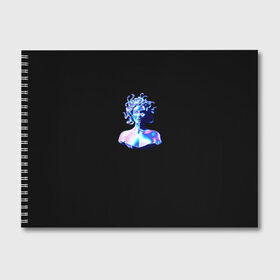 Альбом для рисования с принтом WAPORWAVE в Курске, 100% бумага
 | матовая бумага, плотность 200 мг. | waporwave | блеск | голография | медуза