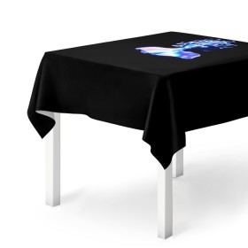 Скатерть 3D с принтом WAPORWAVE в Курске, 100% полиэстер (ткань не мнется и не растягивается) | Размер: 150*150 см | waporwave | блеск | голография | медуза