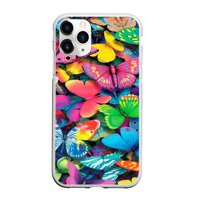 Чехол для iPhone 11 Pro матовый с принтом Радужный рой в Курске, Силикон |  | бабочка | бабочки | белый | бирюзовый | зеленый | красный | розовый | серый | синий | фиолетовый | яркий цвет