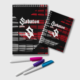 Блокнот с принтом SABATON в Курске, 100% бумага | 48 листов, плотность листов — 60 г/м2, плотность картонной обложки — 250 г/м2. Листы скреплены удобной пружинной спиралью. Цвет линий — светло-серый
 | Тематика изображения на принте: sabaton | даниель муллбак | йоаким броден | крис рёланд | оскар монтелиус | пэр сундстрём | рикард сунден | сабатон | тоббе энглунд | томми юханссон | ханнес ван дал