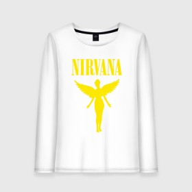 Женский лонгслив хлопок с принтом NIRVANA в Курске, 100% хлопок |  | nirvana | nirvana smells | nirvana smells like | teen spirit | курт кобейн | нирвана | нирвана песни.