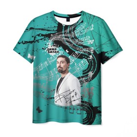 Мужская футболка 3D с принтом Дима Билан в Курске, 100% полиэфир | прямой крой, круглый вырез горловины, длина до линии бедер | актер | билан | дима | певец
