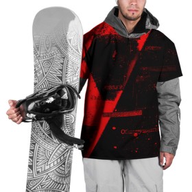 Накидка на куртку 3D с принтом Grunge art red в Курске, 100% полиэстер |  | art | grunge | red | арт | буквы | гранж | красный | надпись | символы | слова | сообщение | текст | фраза | фразы