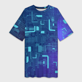 Платье-футболка 3D с принтом Схема в Курске,  |  | doodling | pattern | textures | tiles | дудлинг | коллаж | компьютер | линии | паттерны | синий | схема | тайлы | текстуры | фон | чертеж
