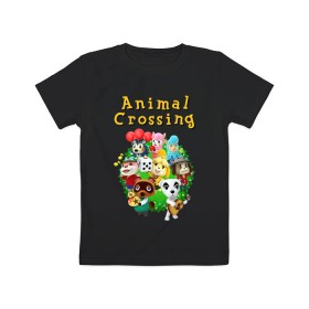 Детская футболка хлопок с принтом ANIMAL CROSSING в Курске, 100% хлопок | круглый вырез горловины, полуприлегающий силуэт, длина до линии бедер | 