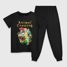 Детская пижама хлопок с принтом ANIMAL CROSSING в Курске, 100% хлопок |  брюки и футболка прямого кроя, без карманов, на брюках мягкая резинка на поясе и по низу штанин
 | 