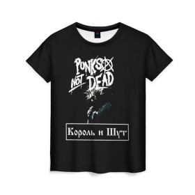 Женская футболка 3D с принтом КИШ в Курске, 100% полиэфир ( синтетическое хлопкоподобное полотно) | прямой крой, круглый вырез горловины, длина до линии бедер | punks not dead | анархия | горшок | киш | король и шут | музыка | панк | панки не умирают | рок | рокер | русский рок