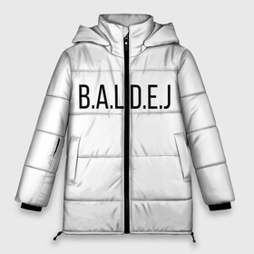 Женская зимняя куртка 3D с принтом b a l d e j Балдёж в Курске, верх — 100% полиэстер; подкладка — 100% полиэстер; утеплитель — 100% полиэстер | длина ниже бедра, силуэт Оверсайз. Есть воротник-стойка, отстегивающийся капюшон и ветрозащитная планка. 

Боковые карманы с листочкой на кнопках и внутренний карман на молнии | b.o.m.j. | б.о.м.ж. | балдёж | гительман | дурка | кирюха | монгол | постирония | репейник и ватник | руслан гительман | санитар | шиза