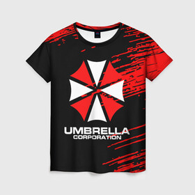 Женская футболка 3D с принтом Umbrella Corporation. в Курске, 100% полиэфир ( синтетическое хлопкоподобное полотно) | прямой крой, круглый вырез горловины, длина до линии бедер | resident evil | umbrella corporation | амбрелла | амбрелла корпорейшн | вирус | вымышленная военная и фармацевтическая корпорация | игра | умбрелла