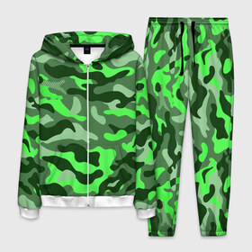 Мужской костюм 3D с принтом CAMOUFLAGE GREEN в Курске, 100% полиэстер | Манжеты и пояс оформлены тканевой резинкой, двухслойный капюшон со шнурком для регулировки, карманы спереди | camouflage | армия | военная форма | военный | вооружение | вооруженные силы | защита | защитный цвет | зеленый | камуфляж | маскировка | солдат | униформа | форма