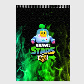 Скетчбук с принтом Sprout Brawl Stars в Курске, 100% бумага
 | 48 листов, плотность листов — 100 г/м2, плотность картонной обложки — 250 г/м2. Листы скреплены сверху удобной пружинной спиралью | Тематика изображения на принте: brawl | brawl stars | sprout | бравл | бравл старс | росток | спраут | спраут brawl stars | спроут