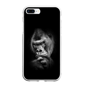 Чехол для iPhone 7Plus/8 Plus матовый с принтом Ruanda в Курске, Силикон | Область печати: задняя сторона чехла, без боковых панелей | eyes | gorilla | muzzle | nostrils | paw | ruanda | view | взгляд | глаза | горилла | животные | лапа | ноздри | руанда