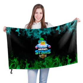 Флаг 3D с принтом Sprout Brawl Stars в Курске, 100% полиэстер | плотность ткани — 95 г/м2, размер — 67 х 109 см. Принт наносится с одной стороны | brawl | brawl stars | sprout | бравл | бравл старс | росток | спраут | спраут brawl stars | спроут