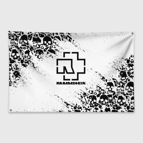 Флаг-баннер с принтом RAMMSTEIN в Курске, 100% полиэстер | размер 67 х 109 см, плотность ткани — 95 г/м2; по краям флага есть четыре люверса для крепления | lindemann | lm | rammstein | rock | кристиан лоренц | линдеманн | лм | музыка | рамштайн | рок | тилль линдеманн