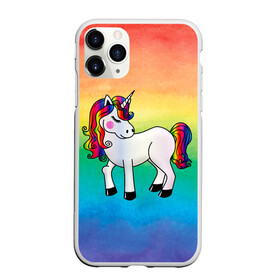 Чехол для iPhone 11 Pro Max матовый с принтом Радужный единорог в Курске, Силикон |  | baby | градиент | грива | девочки | детские | единорог | красивый | лето | лошадка | любовь | малыш | милый | мультик | популярный | радуга | разноцветный | рисунок | хвост | яркий