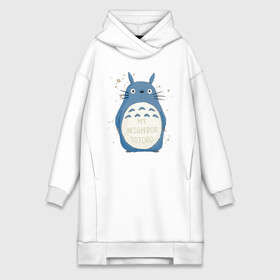 Платье-худи хлопок с принтом My Neighbor Totoro синий заяц в Курске,  |  | totoro | аниме | мой сосед тоторо | мультфильм | тоторо | фэнтези | хаяо миядзаки