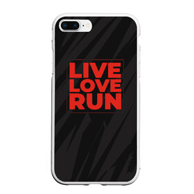 Чехол для iPhone 7Plus/8 Plus матовый с принтом Live Love Run в Курске, Силикон | Область печати: задняя сторона чехла, без боковых панелей | Тематика изображения на принте: russia running | russiarunning | бег | раша ранинг | спорт