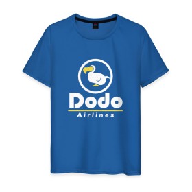 Мужская футболка хлопок с принтом Dodo Airlines в Курске, 100% хлопок | прямой крой, круглый вырез горловины, длина до линии бедер, слегка спущенное плечо. | animal crossing | dodo airlines | new horizons | авиаперевозчик | вымышленная компания | доставка | мем | мемы | почта | самолёты | транспорт