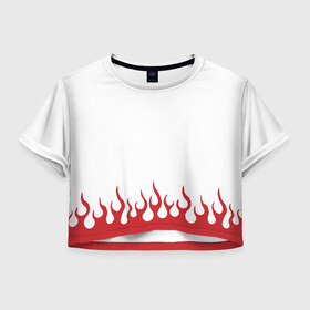 Женская футболка Crop-top 3D с принтом 4-ый Хокаге (Спина) в Курске, 100% полиэстер | круглая горловина, длина футболки до линии талии, рукава с отворотами | 
