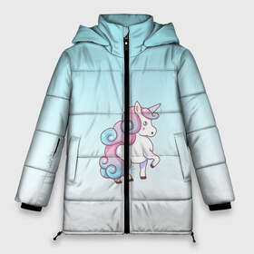 Женская зимняя куртка 3D с принтом единорог на небесно-голубом в Курске, верх — 100% полиэстер; подкладка — 100% полиэстер; утеплитель — 100% полиэстер | длина ниже бедра, силуэт Оверсайз. Есть воротник-стойка, отстегивающийся капюшон и ветрозащитная планка. 

Боковые карманы с листочкой на кнопках и внутренний карман на молнии | арт | волосы | вымышленное | грива | единорог | животные | картинка | лазурный | магическое | милое существое | мультяшное | небесный | рисунок | рог | розовый | светлый | создание