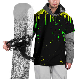 Накидка на куртку 3D с принтом НЕОНОВЫЕ ПОДТЕКИ в Курске, 100% полиэстер |  | вода | желтый | зеленый | капли | кляксы | краска | неон | неоновый | подтеки | пятна