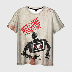 Мужская футболка 3D с принтом Welcome To Prime-Time в Курске, 100% полиэфир | прямой крой, круглый вырез горловины, длина до линии бедер | a nightmare on elm street | freddy krueger | vdzabma | фредди крюгер