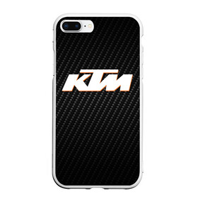 Чехол для iPhone 7Plus/8 Plus матовый с принтом KTM КАРБОН (Z) в Курске, Силикон | Область печати: задняя сторона чехла, без боковых панелей | enduro | ktm | moto | motocycle | sportmotorcycle | ктм | мото | мотоспорт