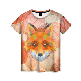 Женская футболка 3D с принтом Fox в Курске, 100% полиэфир ( синтетическое хлопкоподобное полотно) | прямой крой, круглый вырез горловины, длина до линии бедер | art | fox | арт | графика | лисы | минимализм | рисунок