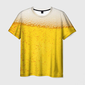 Мужская футболка 3D с принтом Пиво в Курске, 100% полиэфир | прямой крой, круглый вырез горловины, длина до линии бедер | пенное | хмельное
