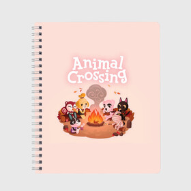 Тетрадь с принтом Animal Crossing в Курске, 100% бумага | 48 листов, плотность листов — 60 г/м2, плотность картонной обложки — 250 г/м2. Листы скреплены сбоку удобной пружинной спиралью. Уголки страниц и обложки скругленные. Цвет линий — светло-серый
 | Тематика изображения на принте: animal crossing | isabelle | tom nook | энимал кроссинг