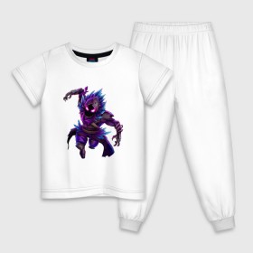 Детская пижама хлопок с принтом FORTNITE RAVEN в Курске, 100% хлопок |  брюки и футболка прямого кроя, без карманов, на брюках мягкая резинка на поясе и по низу штанин
 | Тематика изображения на принте: fortnite | fortnite 2 | fortnite x маршмелло | ikonik | marshmello | ninja | ninja streamer | raven | travis scott | ворон | иконик | ниндзя | пили | рейвен | трэвис скотт | фортнайт