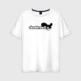 Женская футболка хлопок Oversize с принтом DEADMAU5 x FORTNITE в Курске, 100% хлопок | свободный крой, круглый ворот, спущенный рукав, длина до линии бедер
 | deadmau5 | deadmaus | dj | dj deadmau5 | electro | fortnite | music | дэдмау5 | фортнайт deadmau5