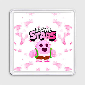 Магнит 55*55 с принтом Sakura Spike Brawl Stars в Курске, Пластик | Размер: 65*65 мм; Размер печати: 55*55 мм | brawl | brawl stars | sakura spike | spike | бравл | бравл кактус | бравл старс | кактус | сакура спайк | спайк | спайк бравл старс