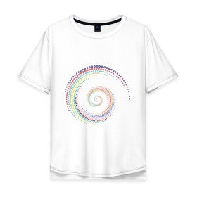 Мужская футболка хлопок Oversize с принтом Обман зрения в Курске, 100% хлопок | свободный крой, круглый ворот, “спинка” длиннее передней части | водоворот | вортекс | зрения | иллюзия | картинки | обман | оптическая | позитив | прикольные | радуга | циклон