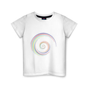 Детская футболка хлопок с принтом Обман зрения в Курске, 100% хлопок | круглый вырез горловины, полуприлегающий силуэт, длина до линии бедер | водоворот | вортекс | зрения | иллюзия | картинки | обман | оптическая | позитив | прикольные | радуга | циклон
