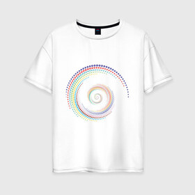 Женская футболка хлопок Oversize с принтом Обман зрения в Курске, 100% хлопок | свободный крой, круглый ворот, спущенный рукав, длина до линии бедер
 | водоворот | вортекс | зрения | иллюзия | картинки | обман | оптическая | позитив | прикольные | радуга | циклон