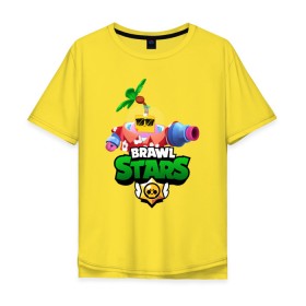 Мужская футболка хлопок Oversize с принтом СПРУТ BRAWL STARS в Курске, 100% хлопок | свободный крой, круглый ворот, “спинка” длиннее передней части | Тематика изображения на принте: brawl | brawl stars | brawl stars sprout | clash | sprout | tropical sprout | бравл старс | игра | мобильные игры | спраут | тропический спрут
