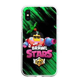 Чехол для iPhone XS Max матовый с принтом СПРАУТ BRAWL STARS в Курске, Силикон | Область печати: задняя сторона чехла, без боковых панелей | brawl | brawl stars | brawl stars sprout | clash | sprout | tropical sprout | бравл старс | игра | мобильные игры | спраут | тропический спрут