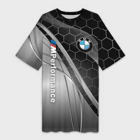 Платье-футболка 3D с принтом BMW M POWER в Курске,  |  | bmw | bmw motorsport | bmw performance | carbon | m | m power | motorsport | performance | sport | бмв | карбон | моторспорт | спорт